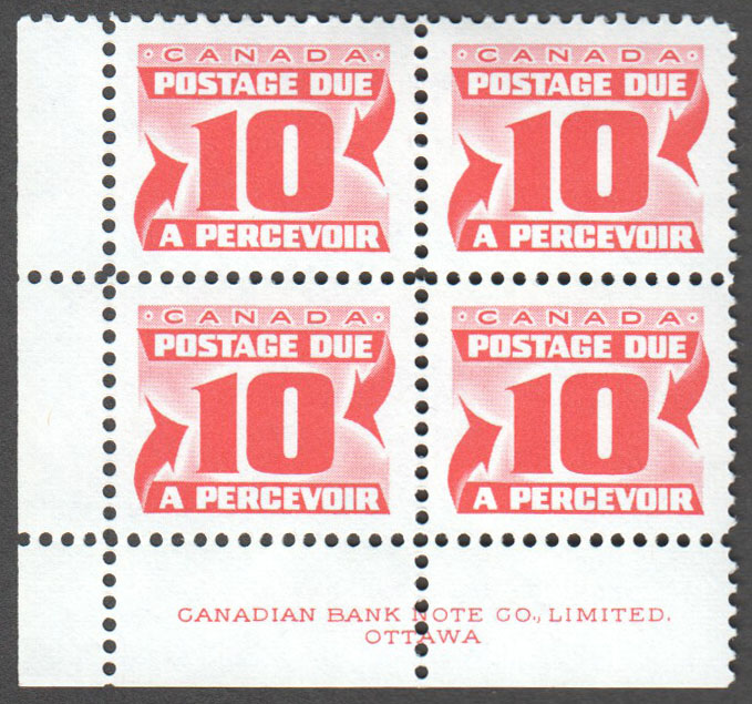 Canada Scott J35iii MNH PB LL - Click Image to Close